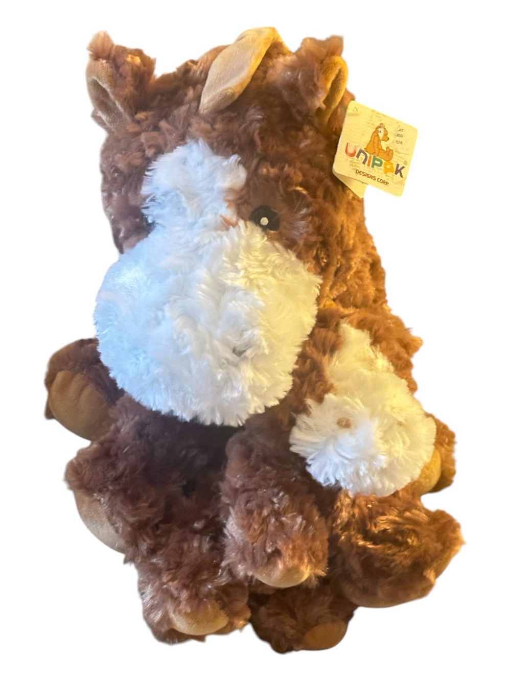 Unipak Brown & White Plush Coco Horse Stuffed Animal with baby NWT